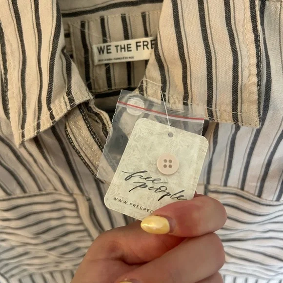 NWT Free People Christopher Linen Button Up - Picture 6 of 10